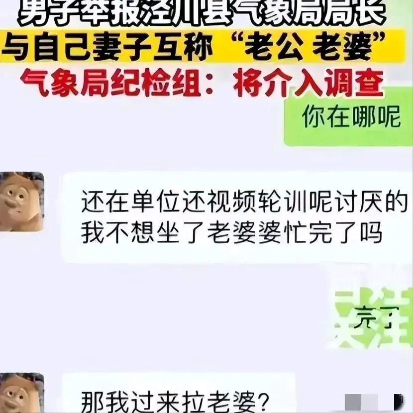 吃瓜!气象局长与女下属不正当关系曝光,聊天记录引热议!